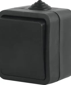 Q-LINK Opbouw Wisselschakelaar IP54 Zwart Spatwaterdicht