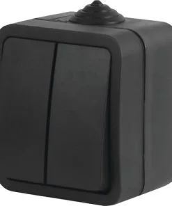 Q-LINK Opbouw Serieschakelaar IP54 Zwart Spatwaterdicht