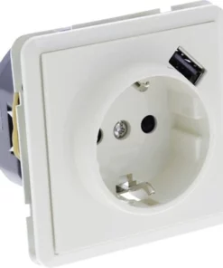 PEHA Standard Inbouw Wandcontactdoos 1-voudig RA Met USB Crème
