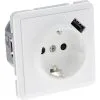 PEHA Standard Inbouw Wandcontactdoos 1-voudig RA Met USB Polarwit