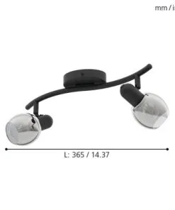 EGLO Plafondspot Pollica 2-lichts Zwart -Binnenverlichting Verkoopwinkel DV 8 10079462 05 4c DE 20210126051653