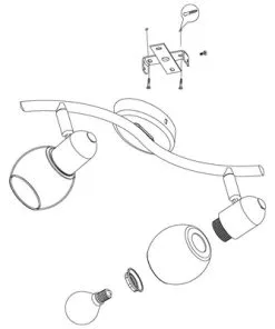 EGLO Plafondspot Pollica 2-lichts Zwart -Binnenverlichting Verkoopwinkel DV 8 10079462 06 4c DE 20210126051653