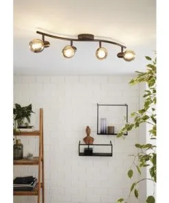 EGLO Plafondspot Pollica 4-lichts Zwart