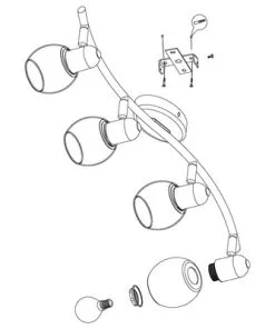 EGLO Plafondspot Pollica 4-lichts Zwart -Binnenverlichting Verkoopwinkel DV 8 10079463 06 4c DE 20210213214651