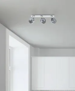 FLAIR Plafondspot Acubens 3-lichts Nikkel/rookglas