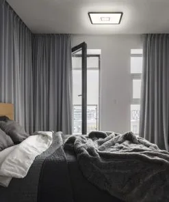 BRILONER LED Plafonniere 3390-015 Met Backlight 29x29 Cm Zwart