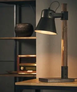 BRILLIANT Tafellamp Decca Zwart/bruin