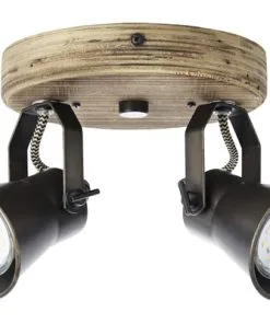 BRILLIANT Opbouwspot Dorisa 2-lichts Zwart/bruin -Binnenverlichting Verkoopwinkel DV 8 10137782 02 4c DE 20201016101650