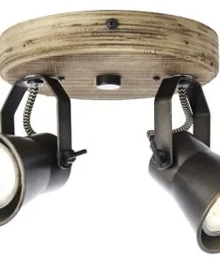 BRILLIANT Opbouwspot Dorisa 2-lichts Zwart/bruin -Binnenverlichting Verkoopwinkel DV 8 10137782 06 4c DE 20190717051755