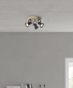 BRILLIANT Opbouwspot Dorisa 3-lichts Zwart/bruin