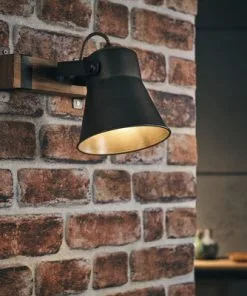 BRILLIANT Opbouwspot Op Balk Decca 1-lichts Zwart/bruin