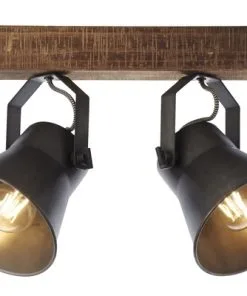 BRILLIANT Opbouwspot Op Balk Decca 2-lichts Zwart/bruin -Binnenverlichting Verkoopwinkel DV 8 10137810 01 4c DE 20201015131658