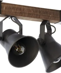 BRILLIANT Opbouwspot Op Balk Decca 2-lichts Zwart/bruin -Binnenverlichting Verkoopwinkel DV 8 10137810 03 4c DE 20201015131658