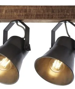 BRILLIANT Opbouwspot Op Balk Decca 2-lichts Zwart/bruin -Binnenverlichting Verkoopwinkel DV 8 10137810 08 4c DE 20190717051755