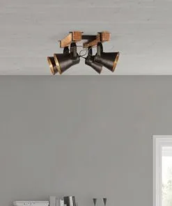 BRILLIANT Opbouwspot Decca 4-lichts Zwart/bruin -Binnenverlichting Verkoopwinkel DV 8 10137816 16 4c DE 20210608074651