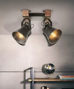 BRILLIANT Opbouwspot Decca 4-lichts Zwart/bruin