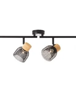 BRILLIANT Opbouwspot Flaka 4-lichts Kurk/metaal Zwart