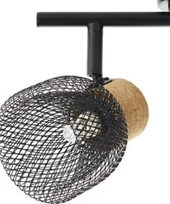 BRILLIANT Opbouwspot Flaka 2-lichts Kurk/metaal Zwart -Binnenverlichting Verkoopwinkel DV 8 10150680 03 4c DE 20190727211657