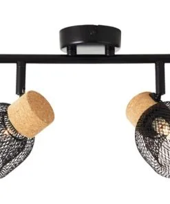 BRILLIANT Opbouwspot Flaka 2-lichts Kurk/metaal Zwart -Binnenverlichting Verkoopwinkel DV 8 10150680 04 4c DE 20190727211657