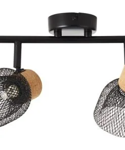 BRILLIANT Opbouwspot Flaka 2-lichts Kurk/metaal Zwart -Binnenverlichting Verkoopwinkel DV 8 10150680 05 4c DE 20190727211656