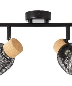 BRILLIANT Opbouwspot Flaka 2-lichts Kurk/metaal Zwart -Binnenverlichting Verkoopwinkel DV 8 10150680 07 4c DE 20190727211657