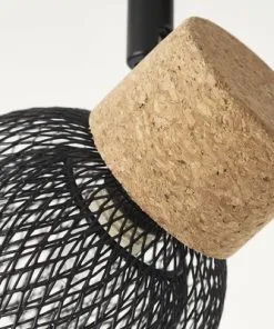 BRILLIANT Opbouwspot Flaka 2-lichts Kurk/metaal Zwart -Binnenverlichting Verkoopwinkel DV 8 10150680 10 4c DE 20190727211656