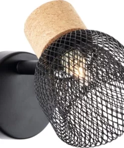 BRILLIANT Wandspot Flaka Kurk/metaal Zwart -Binnenverlichting Verkoopwinkel DV 8 10150761 01 4c DE 20190727211657