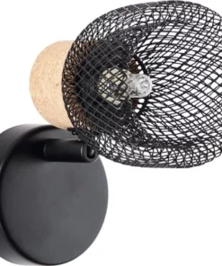 BRILLIANT Wandspot Flaka Kurk/metaal Zwart -Binnenverlichting Verkoopwinkel DV 8 10150761 04 4c DE 20190727211657