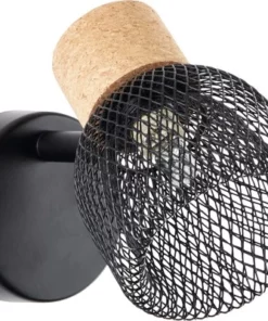 BRILLIANT Wandspot Flaka Kurk/metaal Zwart -Binnenverlichting Verkoopwinkel DV 8 10150761 06 4c DE 20190727211657