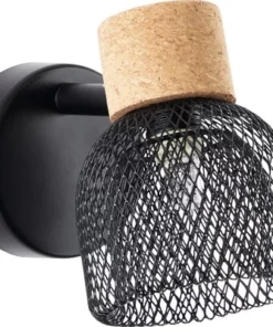 BRILLIANT Wandspot Flaka Kurk/metaal Zwart -Binnenverlichting Verkoopwinkel DV 8 10150761 07 4c DE 20190727211656