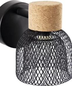 BRILLIANT Wandspot Flaka Kurk/metaal Zwart -Binnenverlichting Verkoopwinkel DV 8 10150761 19 4c DE 20190727211656