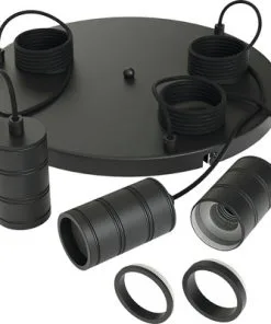 CALEX Pendel Rond Met 3x Fitting E27 Zwart