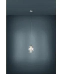 EGLO Hanglamp Estanys 1-lichts Nikkel/zwart