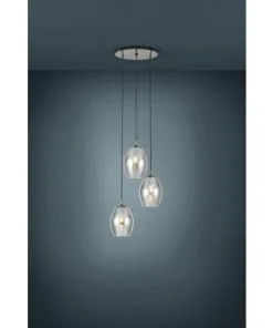 EGLO Hanglamp Estanys 3-lichts Nikkel/zwart