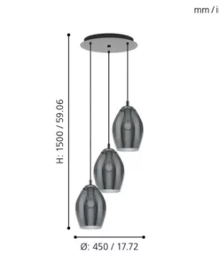 EGLO Hanglamp Estanys 3-lichts Nikkel/zwart -Binnenverlichting Verkoopwinkel DV 8 10156562 10 4c DE 20210125214656