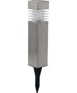 LED Solar Buitenlamp Op Spies 37,5 Cm RVS-look