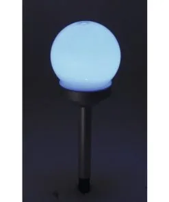 LED Solar Sokkellamp Met Bol Ø 10 Cm RGBW 33 Cm Zilver -Binnenverlichting Verkoopwinkel DV 8 10183105 03 4c DE 20211025212621
