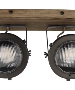 CHERICONI Plafondspot Bella 2-lichts Hout-grijs -Binnenverlichting Verkoopwinkel DV 8 10185100 04 4c NL 20201229104655