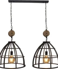 CHERICONI Hanglamp Aperto 2-lichts Burned Steel