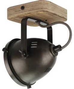 CHERICONI Plafondspot Bella 1-lichts Hout-grijs -Binnenverlichting Verkoopwinkel DV 8 10186303 06 4c NL 20201229104755