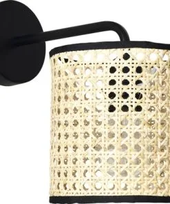 BRILLIANT Wandlamp Wiley Metaal-rotan Zwart-bruin -Binnenverlichting Verkoopwinkel DV 8 10210166 06 4c DE 20211213124651