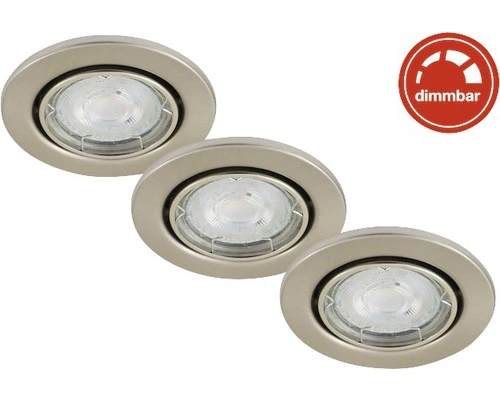 BRILONER LED Inbouwspot Set 7050 Ø 86 Mm Nikkel Mat, 3 Stuks 3 BRILONER LED Inbouwspot Set 7050 Ø 86 Mm Nikkel Mat, 3 Stuks - Afbeelding 3