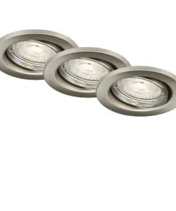 BRILONER LED Inbouwspot Set 7050 Ø 86 Mm Nikkel Mat, 3 Stuks