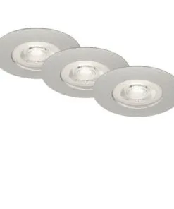 BRILONER LED Inbouwspot Set 7047 Ø 90 Mm Chroom Mat, 3 Stuks