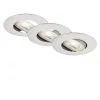 BRILONER LED Inbouwspot Set 7146 Ø 90 Mm Chroom Mat, 3 Stuks