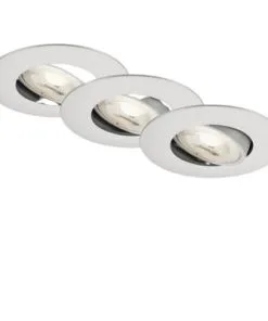 BRILONER LED Inbouwspot Set 7146 Ø 90 Mm Chroom Mat, 3 Stuks