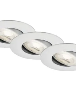 BRILONER LED Inbouwspot Set 7048 Ø 90 Mm Chroom Mat, 3 Stuks