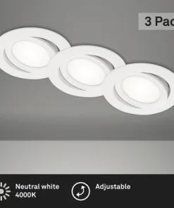 BRILONER LED Inbouwspot Set 7114 Ø 106 Mm Wit, 3 Stuks
