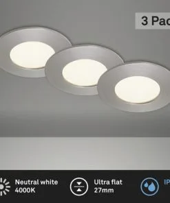 BRILONER LED Inbouwspot Set 7113 Ø 85 Mm Nikkel Mat, 3 Stuks
