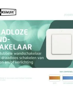 KLIKAANKLIKUIT® Draadloze Enkelvoudige/dubbele Wandschakelaar AWST-9000 Wit -Binnenverlichting Verkoopwinkel DV 8 10273886 01 4c NL 20200406144653